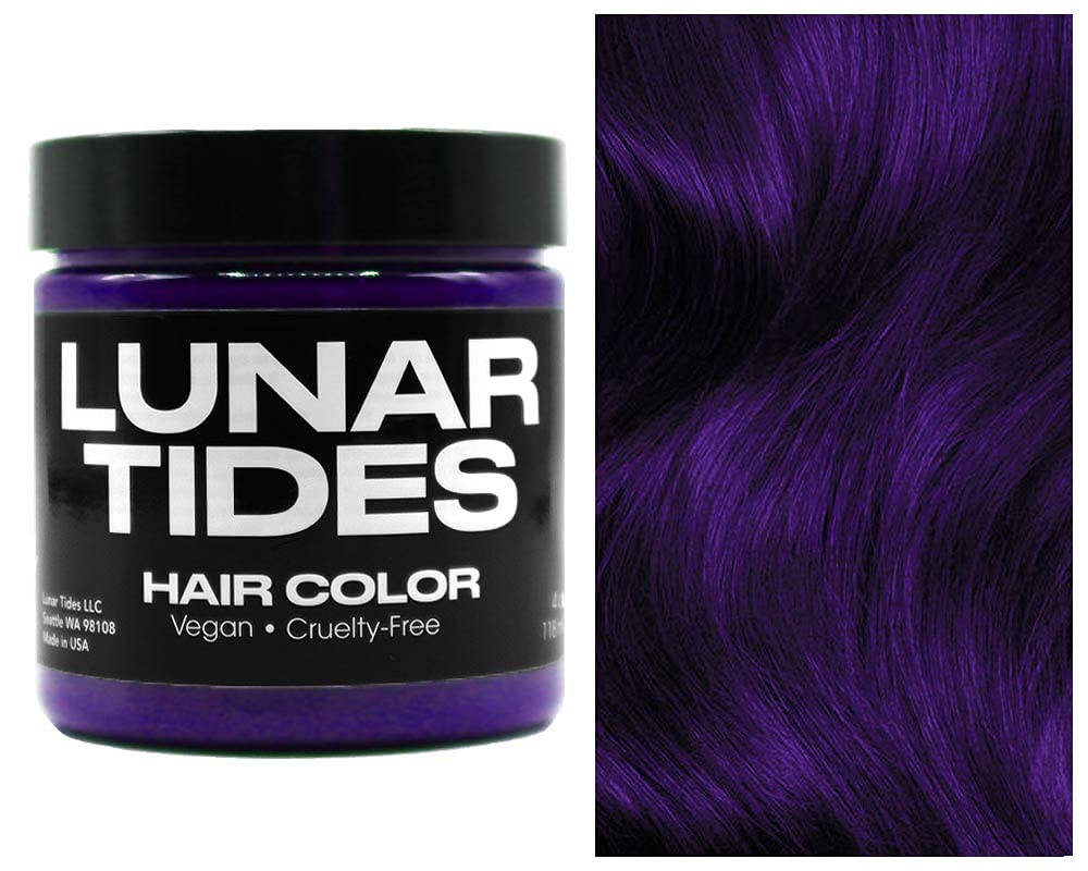 Lunar Tides Dark Violet bottle showcases a vibrant semi-permanent color option for at-home styling.