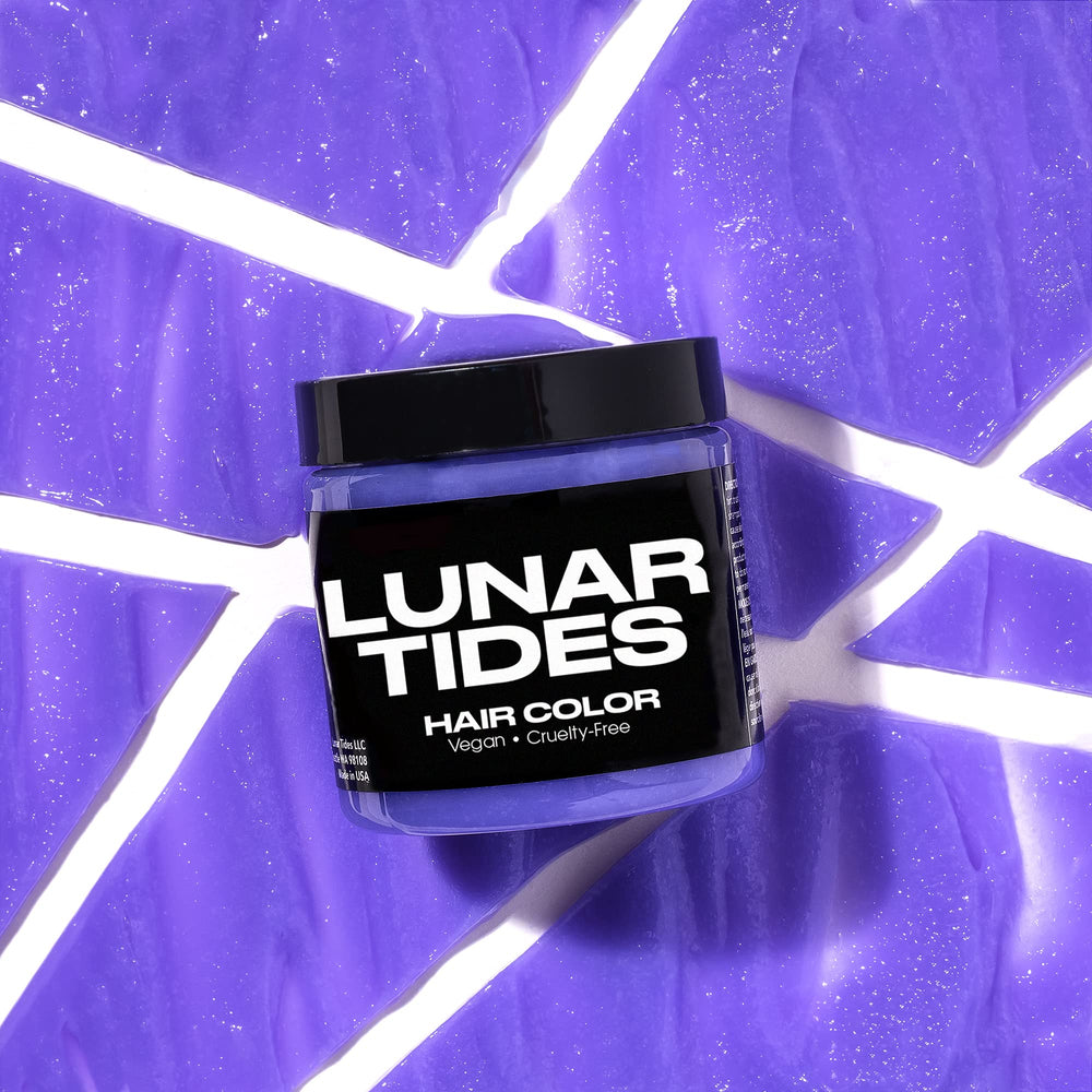 Lunar Tides Lunar White hair on model demonstrates glossy, semi-permanent color with low-maintenance care.