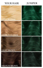 Lunar Tides juniper green color swatches show a vivid emerald shade.