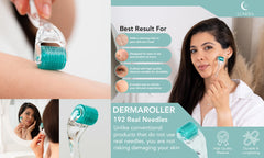Lunèra derma roller used on body to even texture.