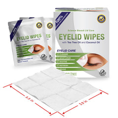 Made-in-USA Lunovus eyelid wipes emphasizing quality and safety.