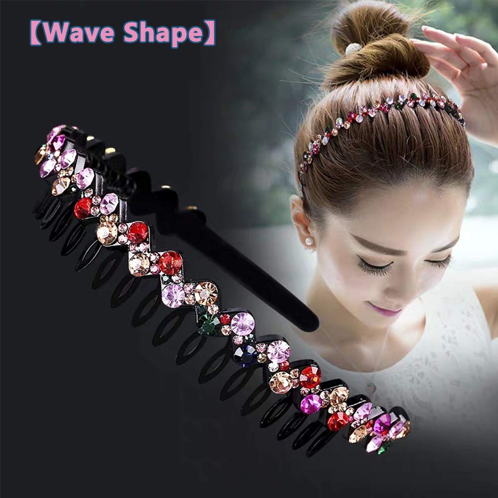 LUOLIPEYA sunflower rhinestone teeth comb headband blue-white elegant hold