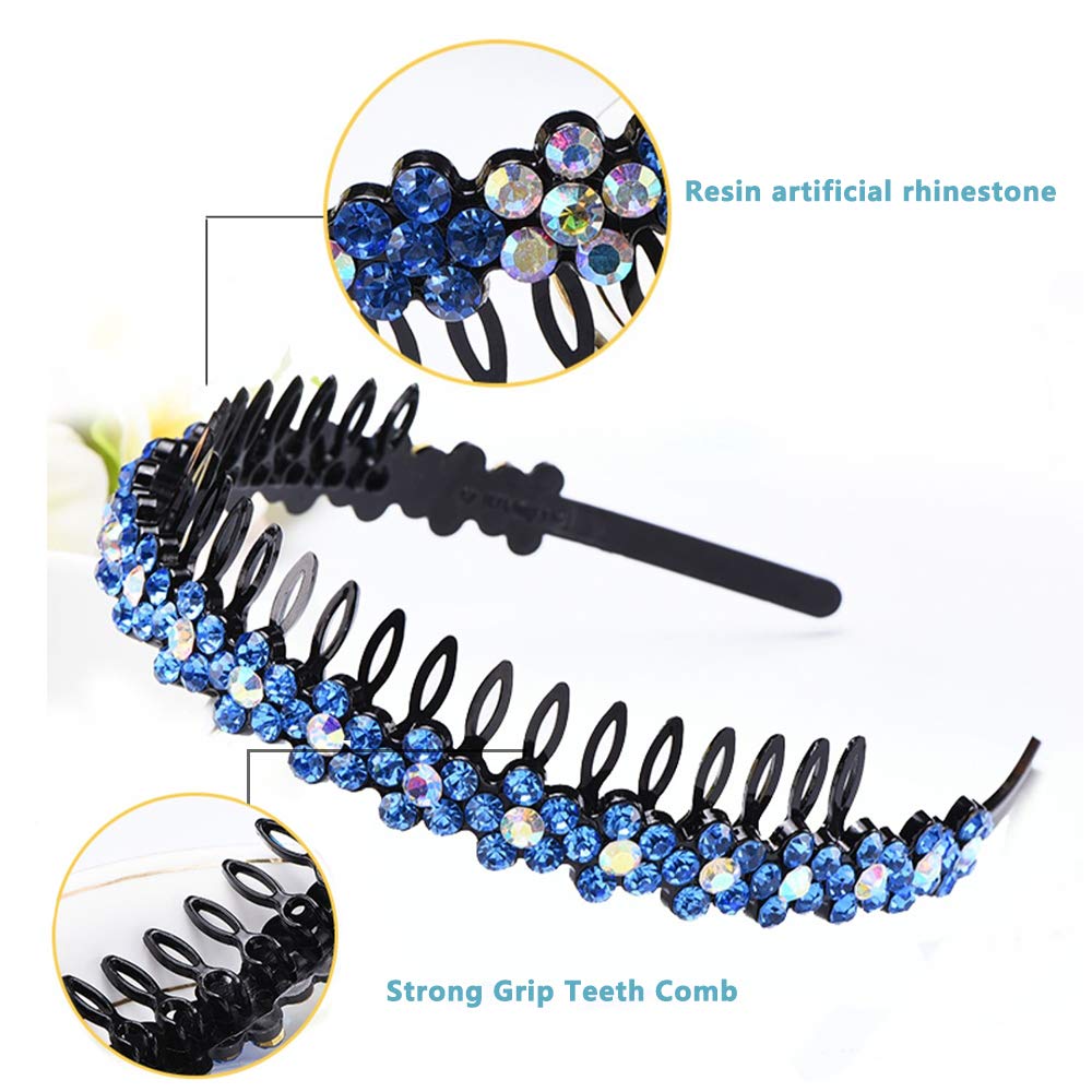 LUOLIPEYA multicolor rhinestone teeth comb sparkle for any hairstyle