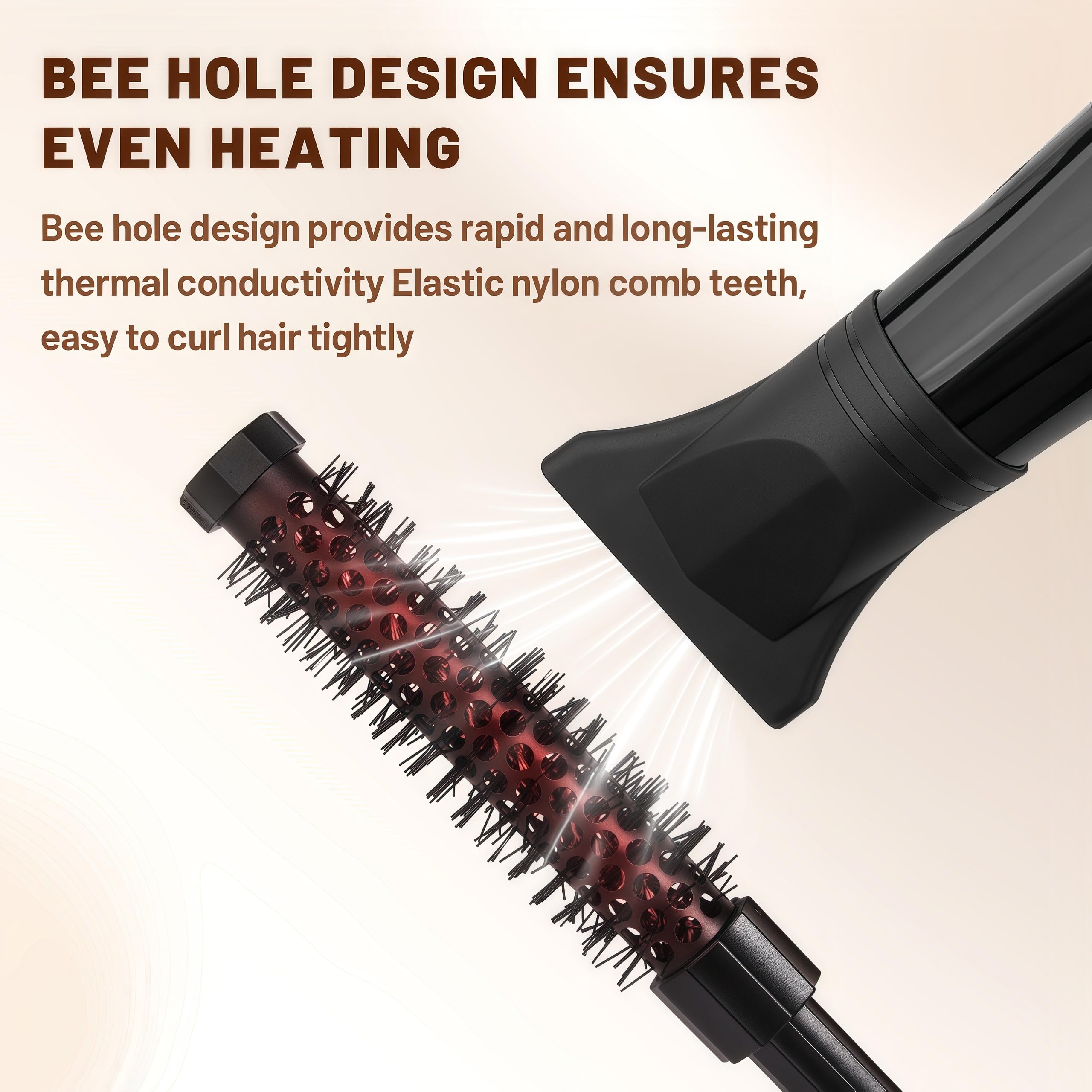 LuottsCare nylon bristles detangle gently while smoothing flyaways