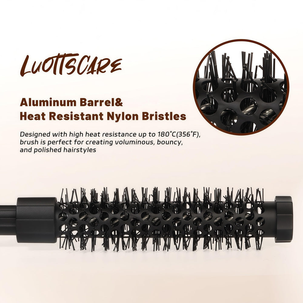 LuottsCare root-volume brush demonstrates crown lift for added body