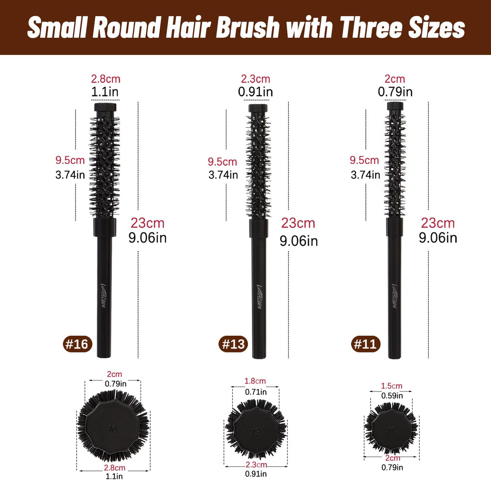 LuottsCare travel-friendly round brush fits in a small bag for on-the-go styling
