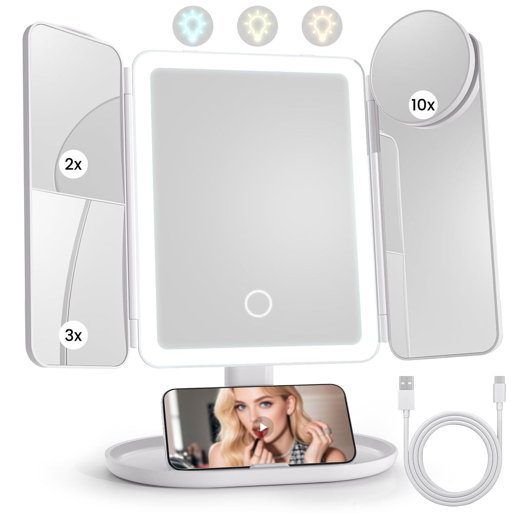 Lupow makeup mirror with 3 lighting modes delivers makeup-ready clarity for daily routines.