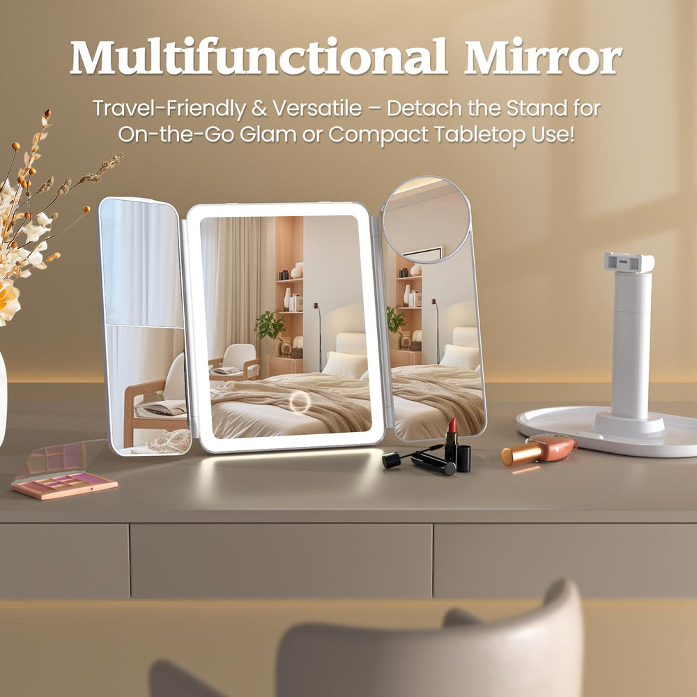 Lupow makeup mirror micro USB rechargeability reduces waste and keeps it portable.