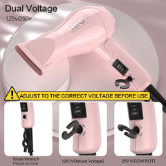 LURA foldable travel hair dryer mini pink compact size fits carry-on