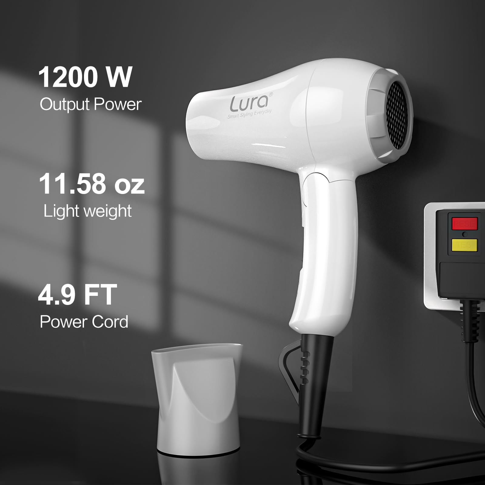 LURA Pink-White Foldable Mini Dryer with travel kit for quick post-activity drying.