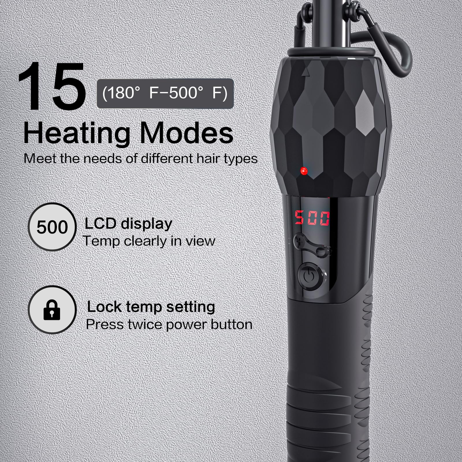 LURA hot comb 15 heat settings enable versatile styling for diverse hair textures.