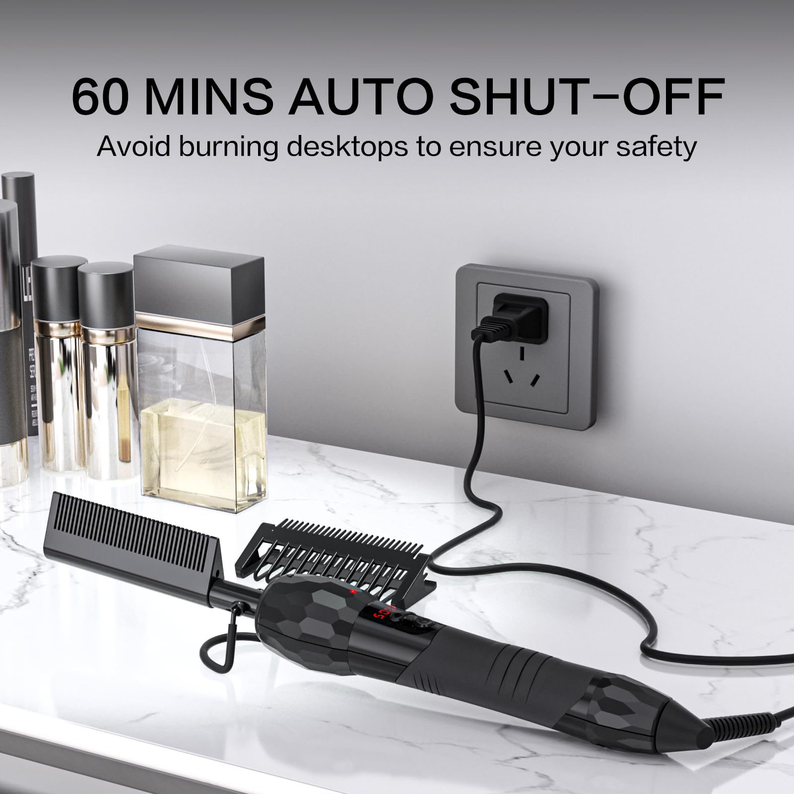 LURA hot comb temperature lock maintains steady heat for consistent results.