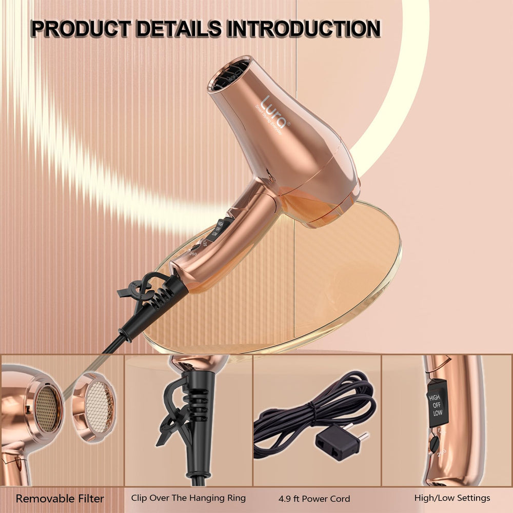 LURA mini travel hair dryer diffuser-attachment defines natural curls and textured waves.