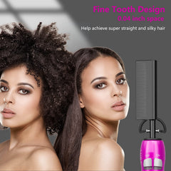 LURA pink hot comb anti-scald shield supports scalp safety during root-to-tip styling