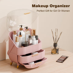 lurcns makeup organizer dustproof-lid shields cosmetics from dust and moisture