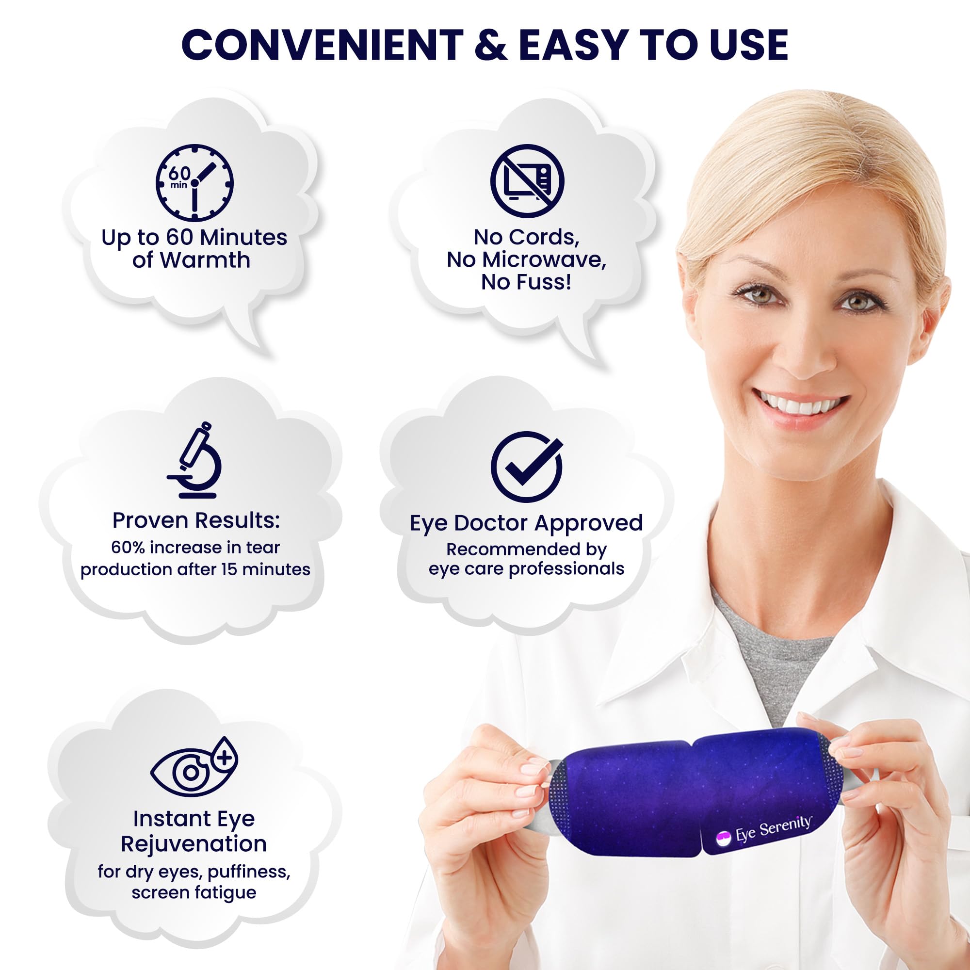 Lure Essentials eye mask long-lasting warmth emphasizes extended moisture heat