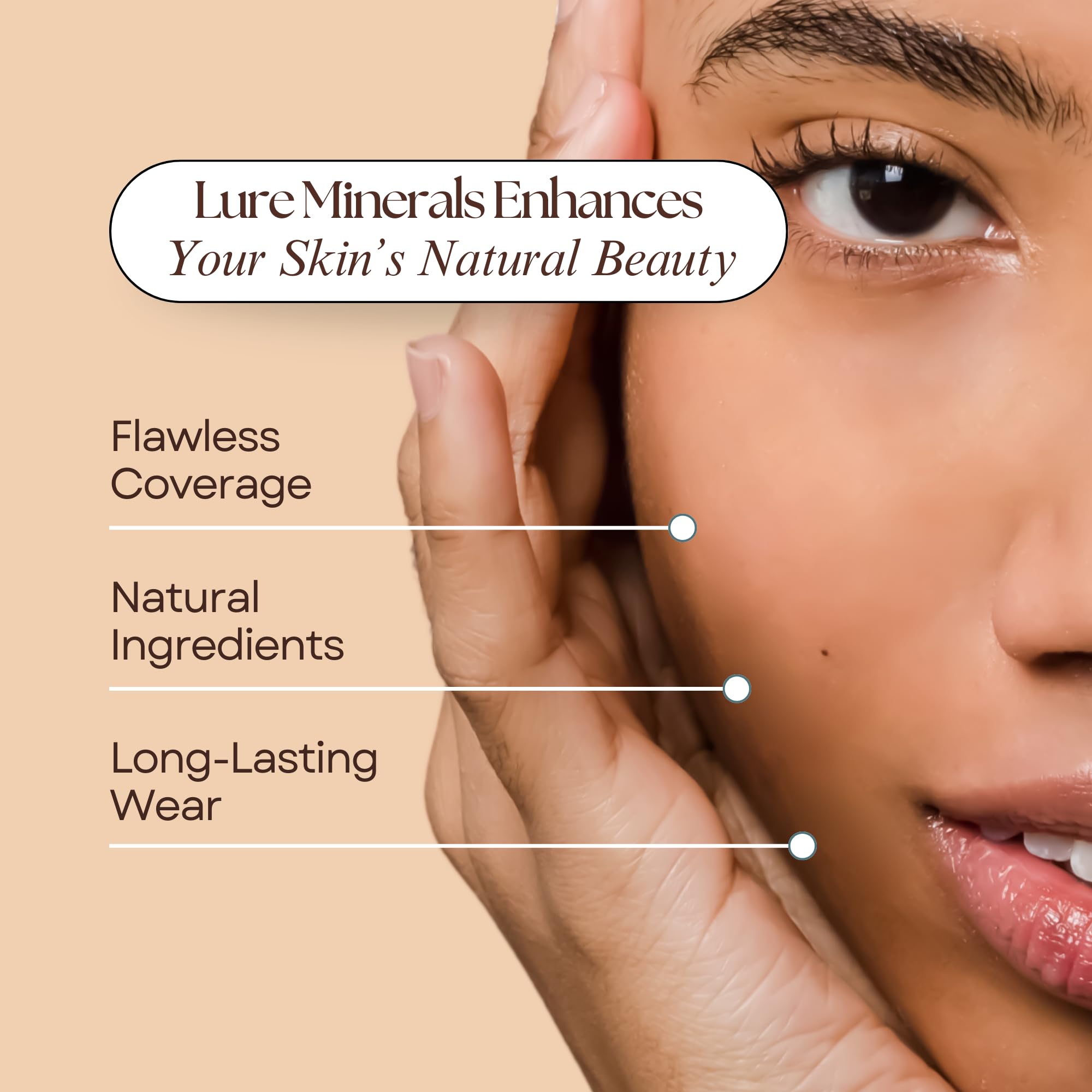 Lure Minerals foundation jar with sifter demonstrates buildable coverage.