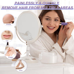 Lurini eliminador de vello facial con cabezal rosado, ideal para zonas delicadas y limpieza higiénica.