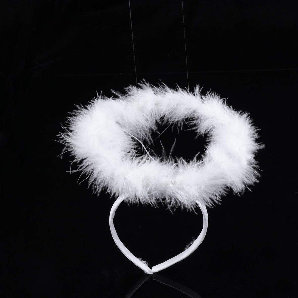 Lurrose halo detail on white angel headband