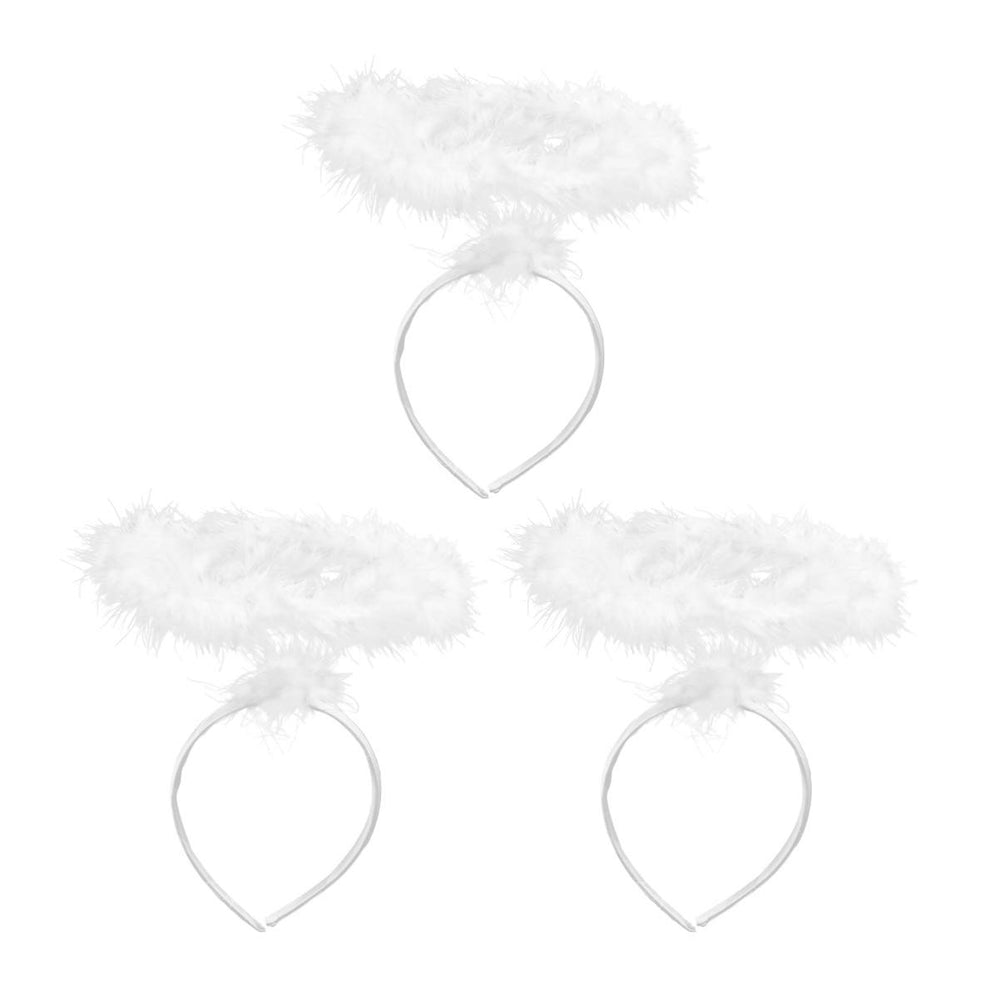 Lurrose angel headbands white halo pack-3 for costume parties and photos