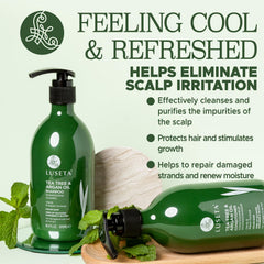 Luseta Argan Oil Shampoo bottle nourishes and repairs dry hair.