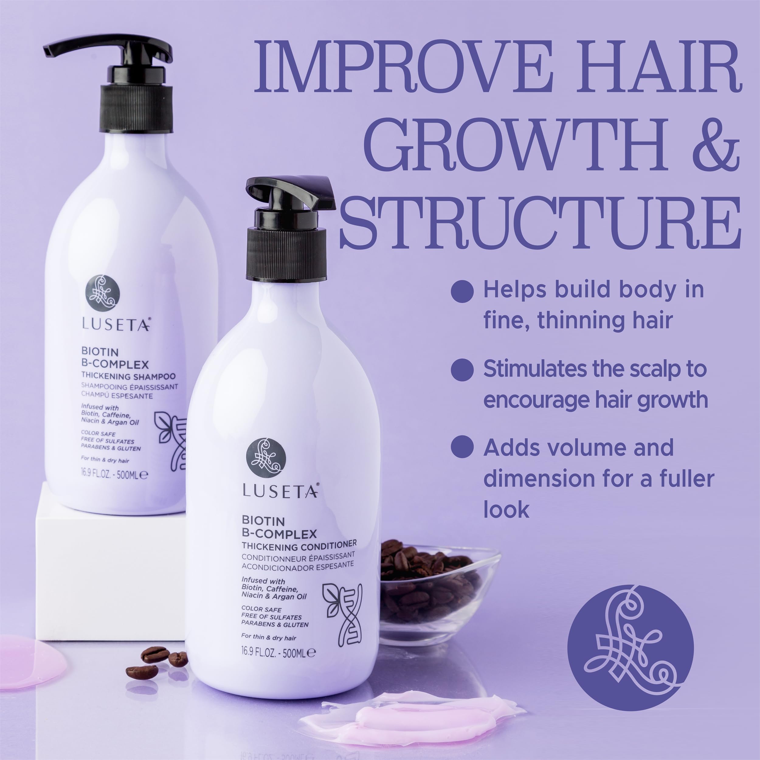 Luseta B-Complex set packaging showcases a complete hair-strengthening routine.