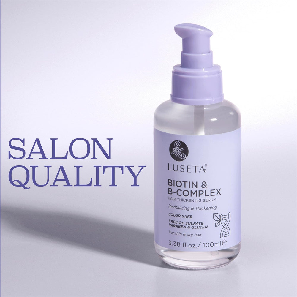 Luseta Biotin B-Complex Hair Oil on dry hair demonstrates frizz control and smoother texture