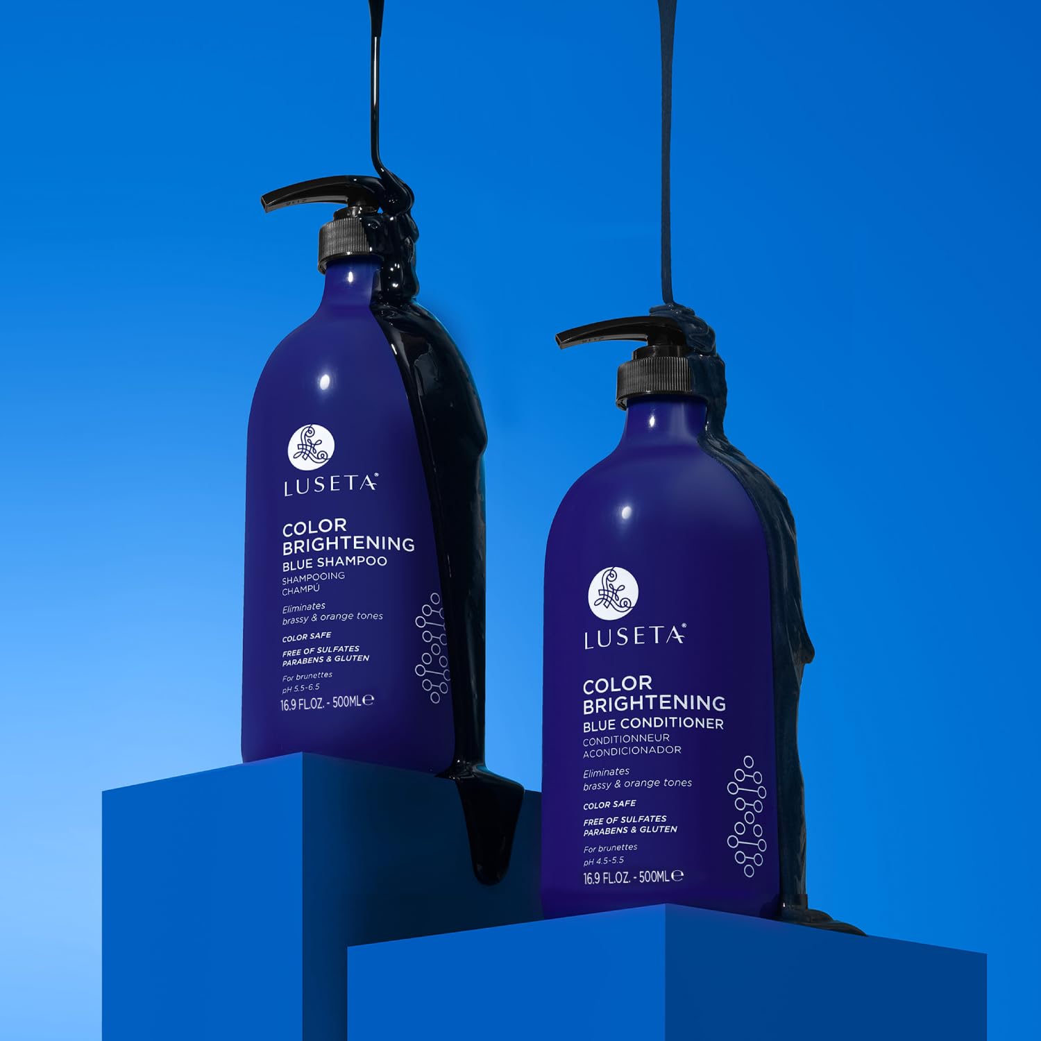 Luseta blue hair-toning before-after highlighting cooler tones.