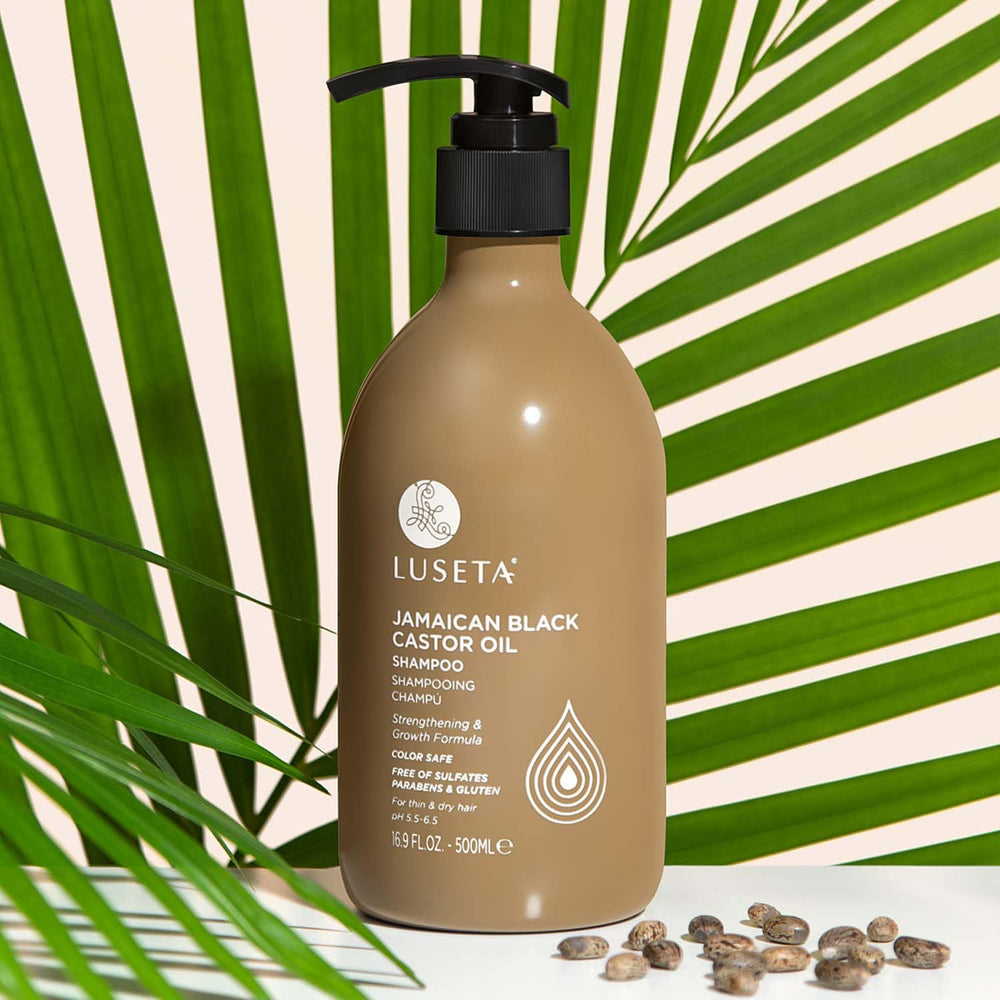 L Luseta shampoo lather close-up illustrating gentle cleansing for thin hair.
