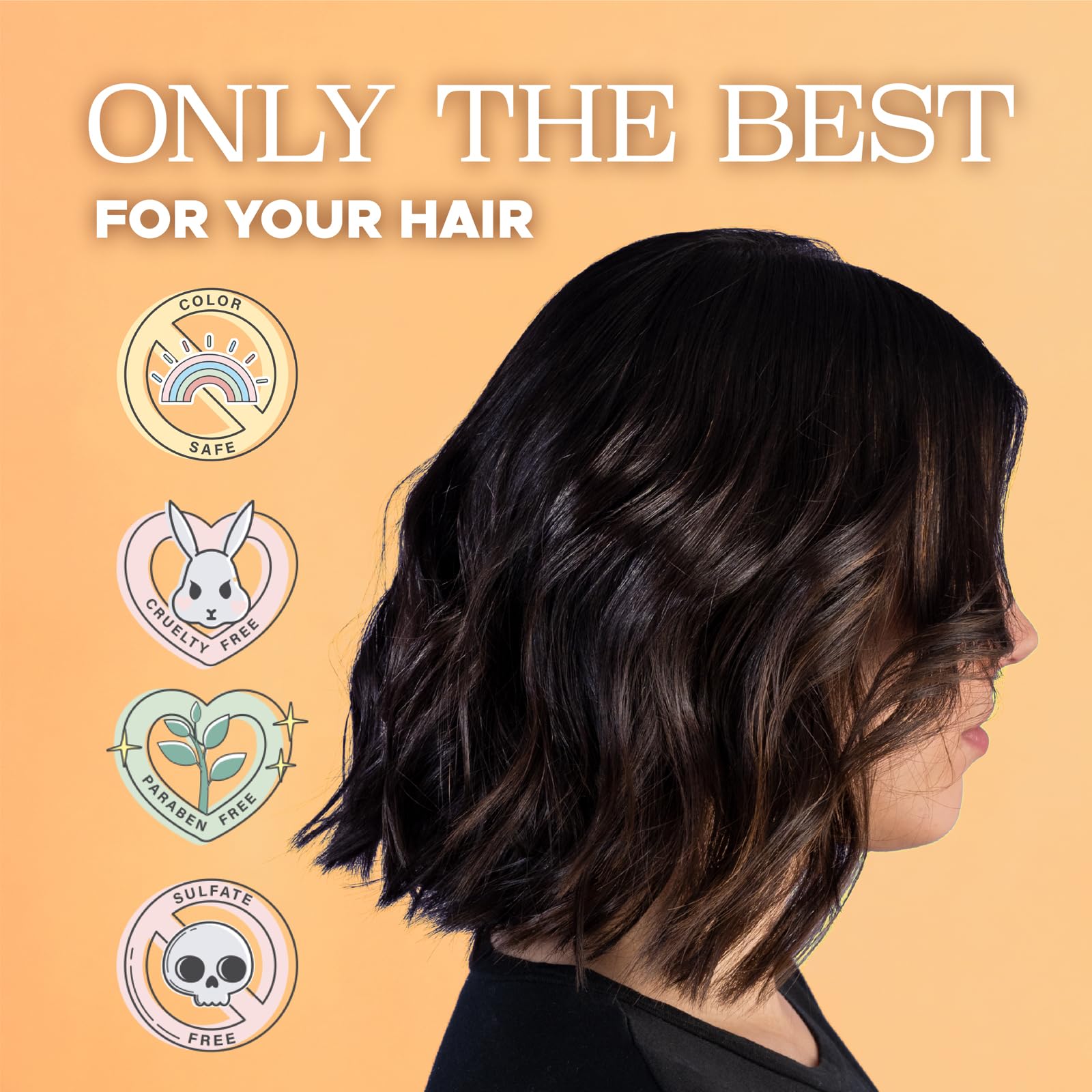Luseta color-safe set photo shows shampoo and conditioner preserving color while moisturizing