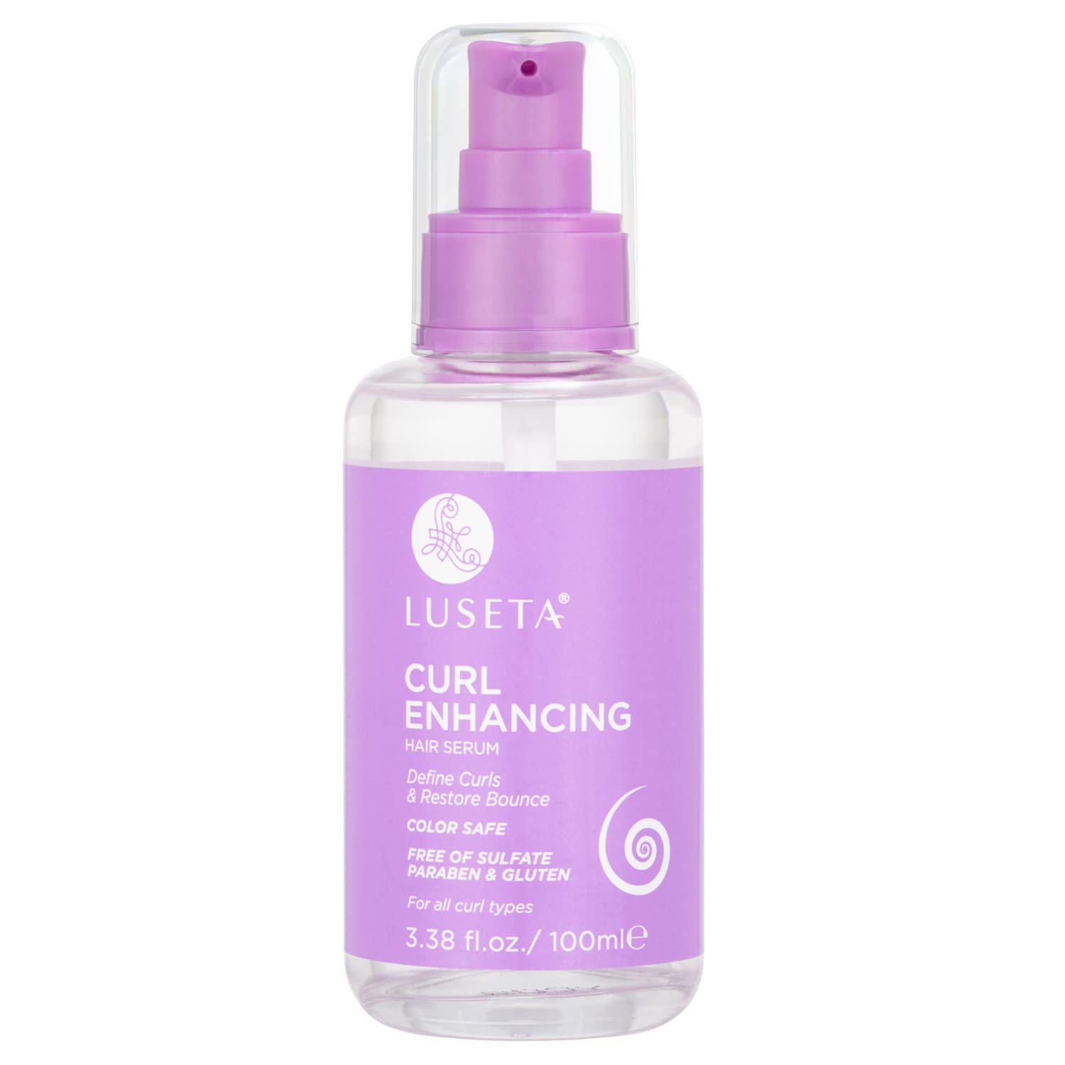 Luseta Curl Enhancing Oil bottle pour for frizz control and defined curls