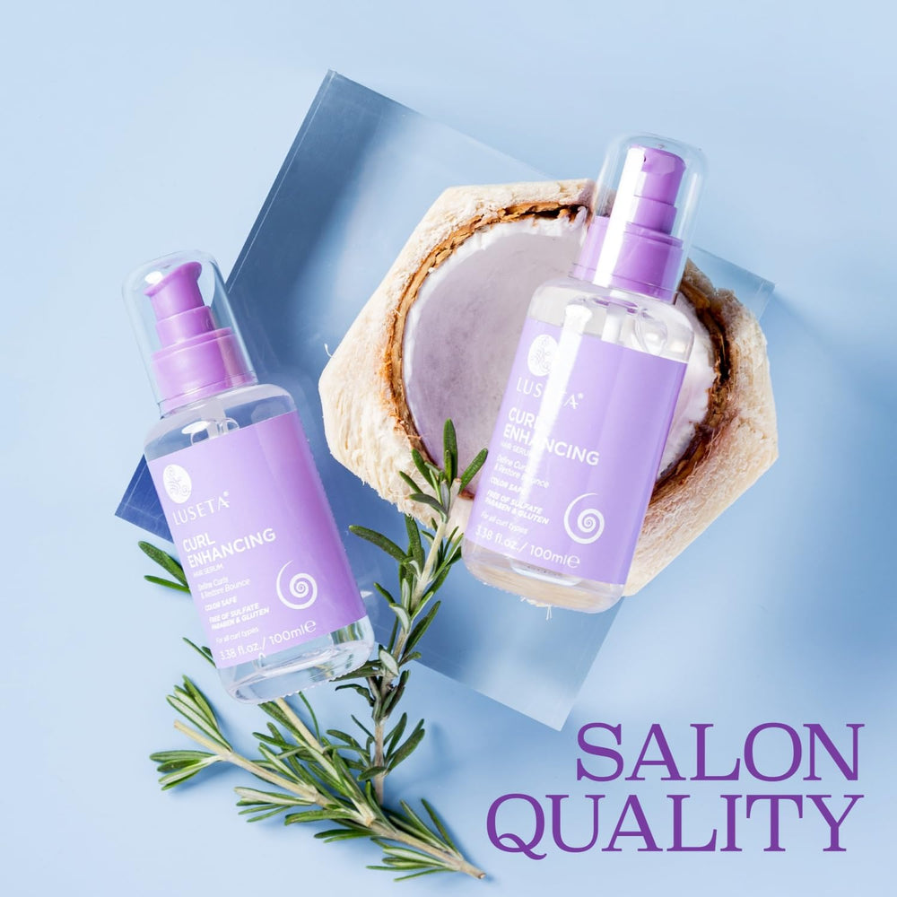 Luseta Curl Enhancing Oil massage on hair demonstrating nourishment