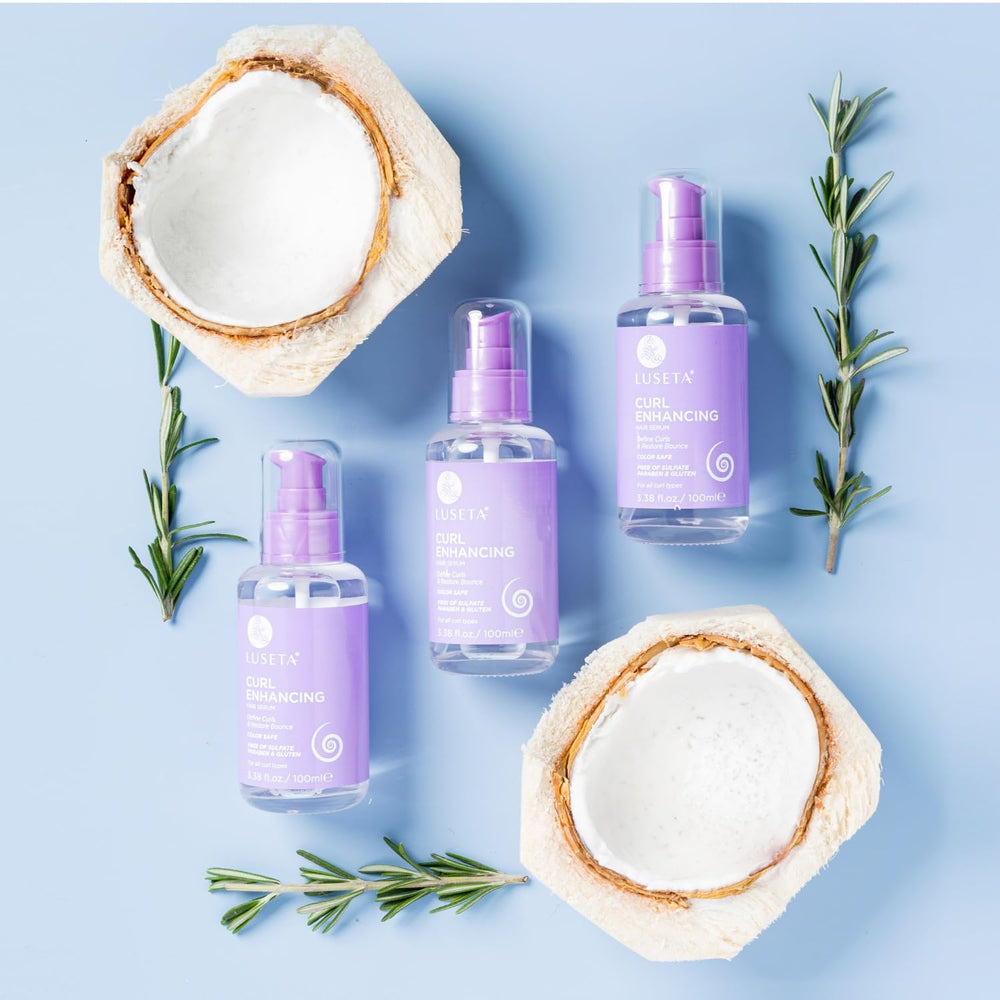 Luseta Curl Enhancing Oil smoothing shot reveals shine and bouncy curls