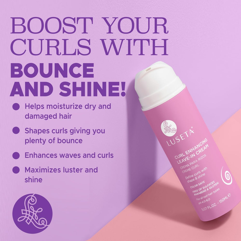 Luseta curls before defining cream on frizz-prone hair for smoother look