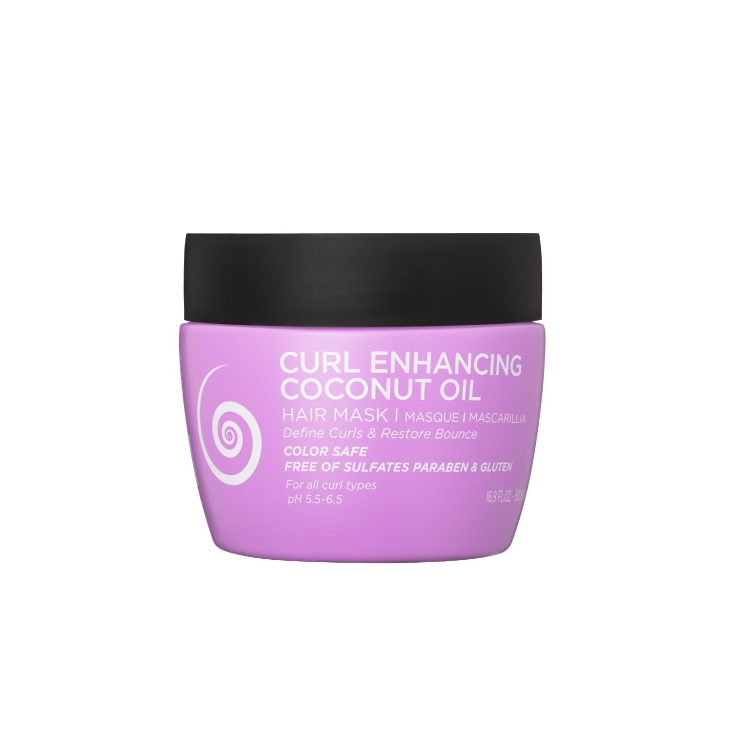 Luseta Curly Hair Mask 16oz bottle delivers deep moisture for defined curls.