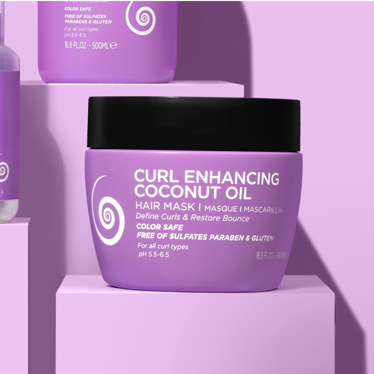 Luseta Curly Hair Mask anti-frizz finish helps smooth frizz.