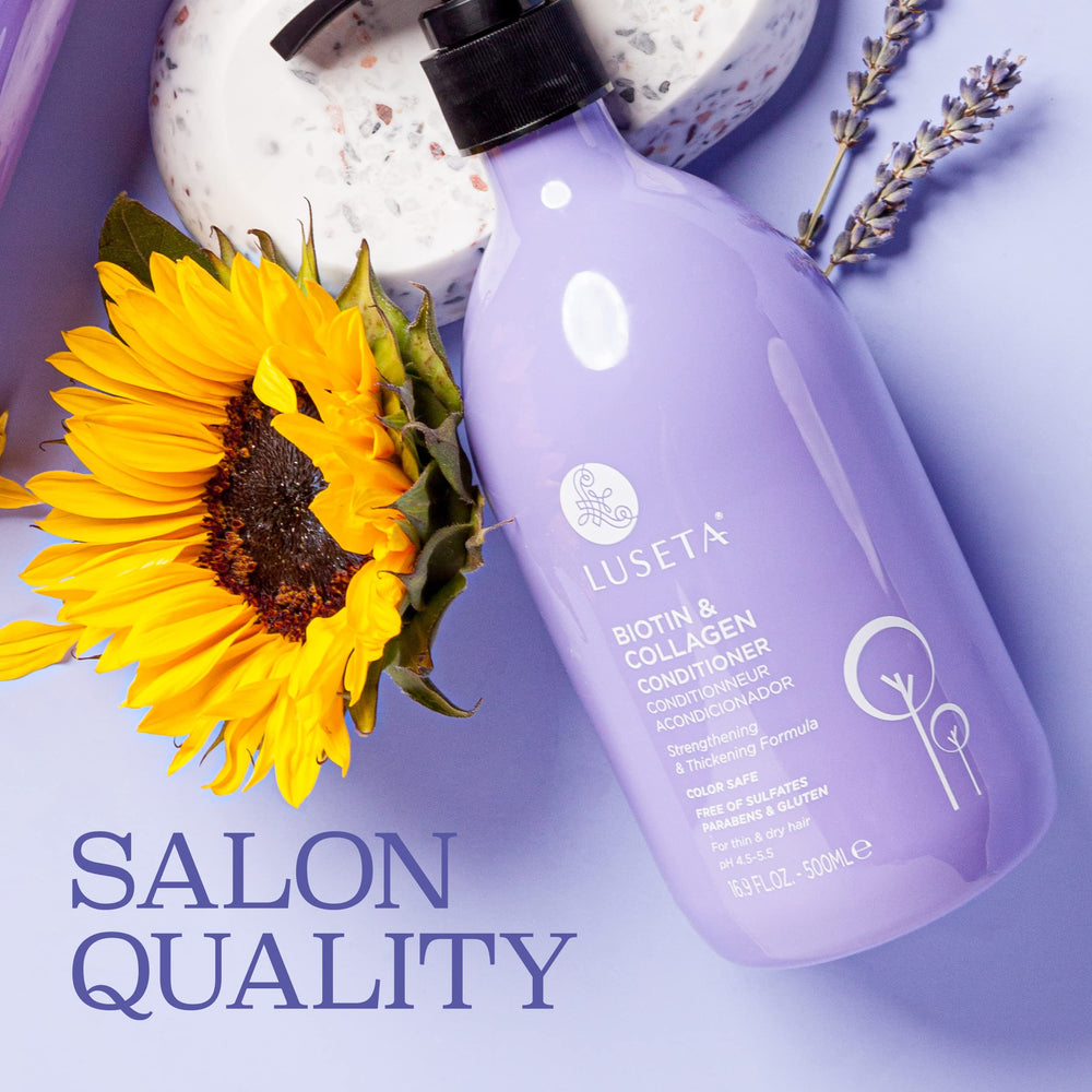 L LUSETA for dry, damaged hair showcases repair and moisture benefits.
