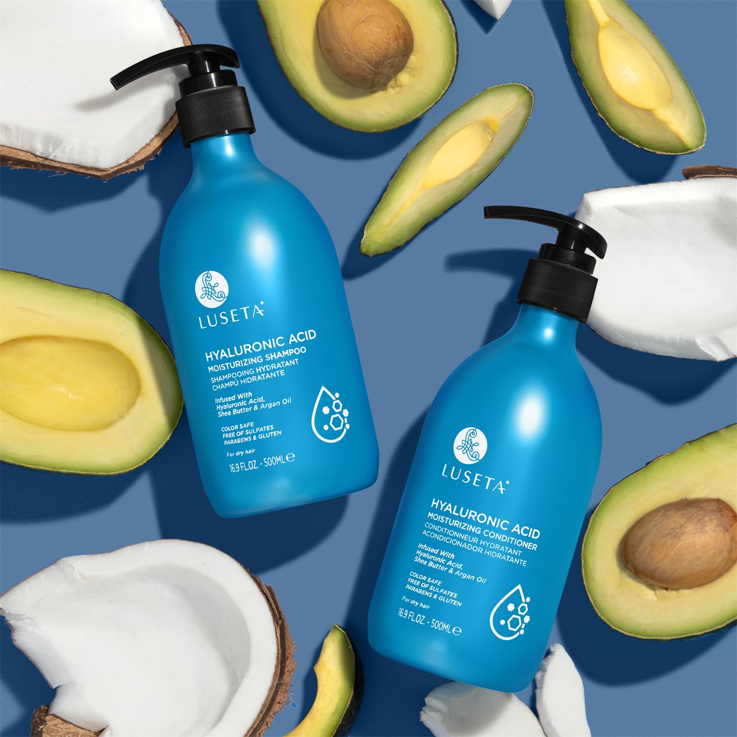 Luseta dry hair texture close-up showing smoother feel after use.