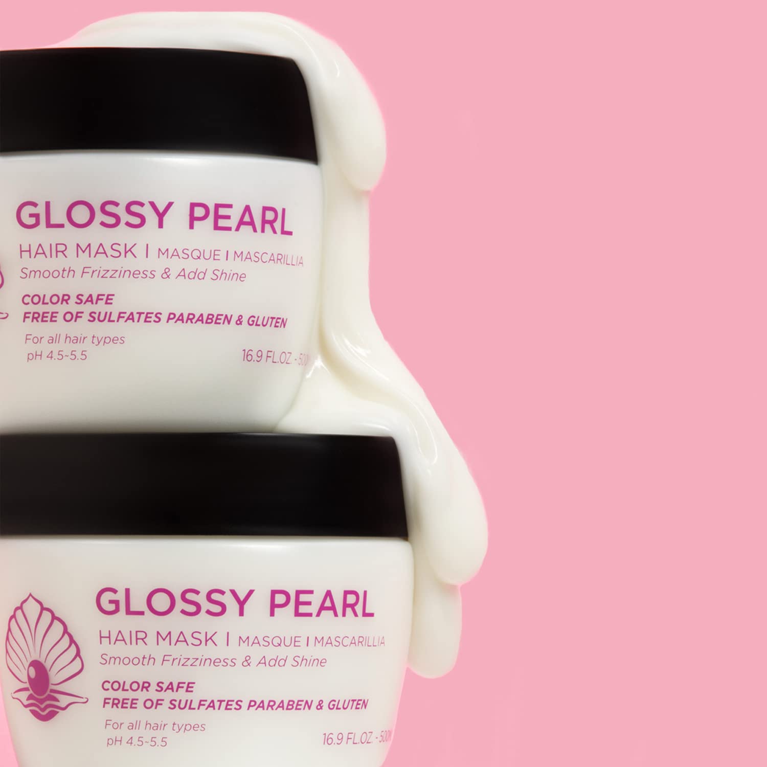 Luseta Glossy Pearl Hair Mask frizz-control application on hair