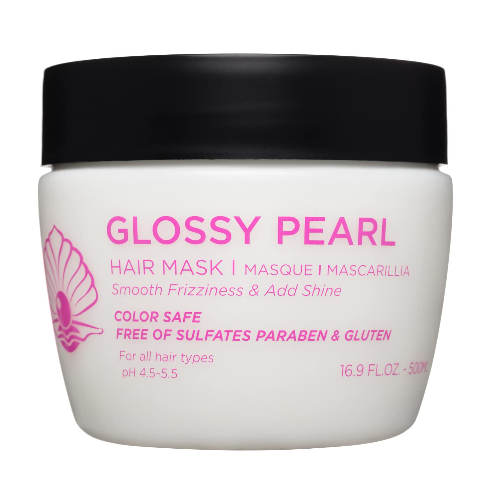 Luseta Glossy Pearl Hair Mask jar close-up for silky, hydrated hair