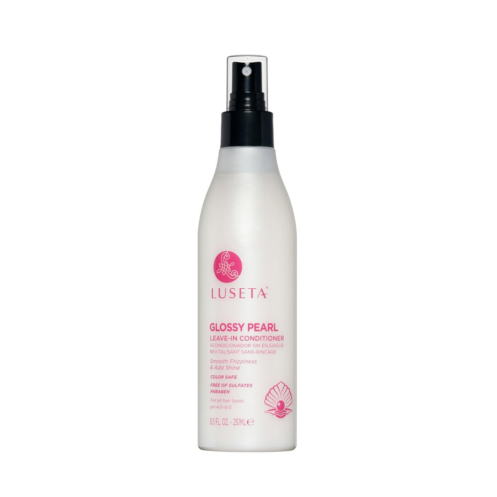 L Luseta Glossy Pearl Leave-In Conditioner bottle promises hydration.