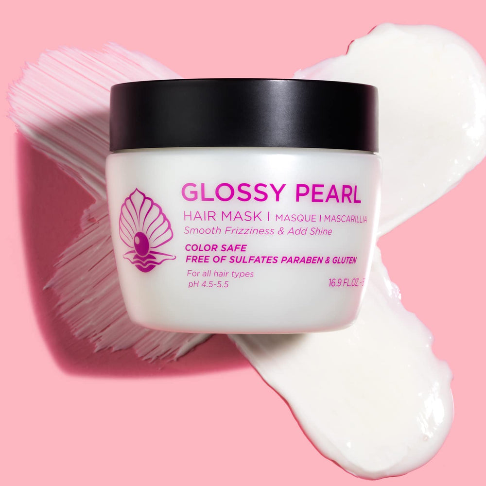 Luseta Glossy Pearl Hair Mask texture close-up for smooth frizz-control prep
