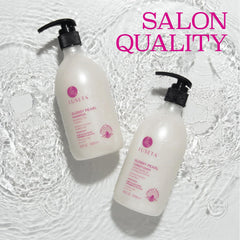 Luseta glossy pearl shampoo lather close-up highlights cleansing texture and pearl-infused glow.