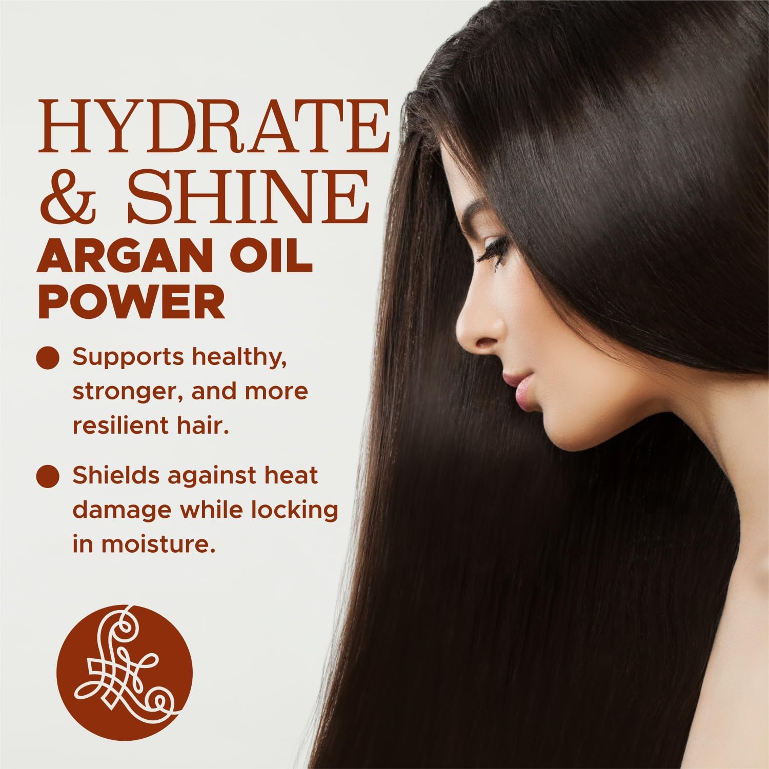 Luseta Argan Oil nourishment shot showing radiant shine and softness.