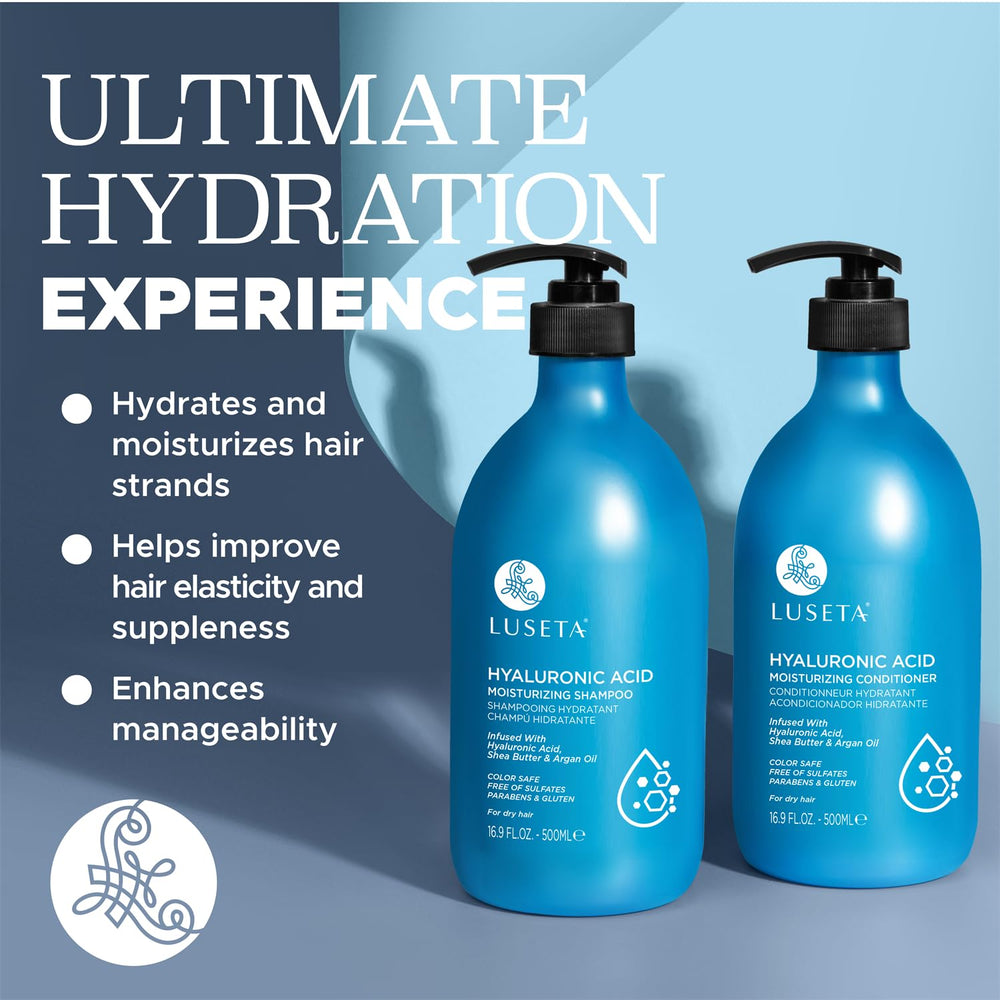 Luseta ingredients close-up with hyaluronic acid, argan oil and shea butter benefits.
