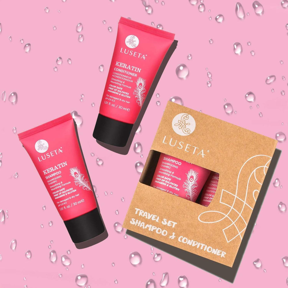 Luseta Keratin Conditioner travel pack bottle for easy detangling on the go