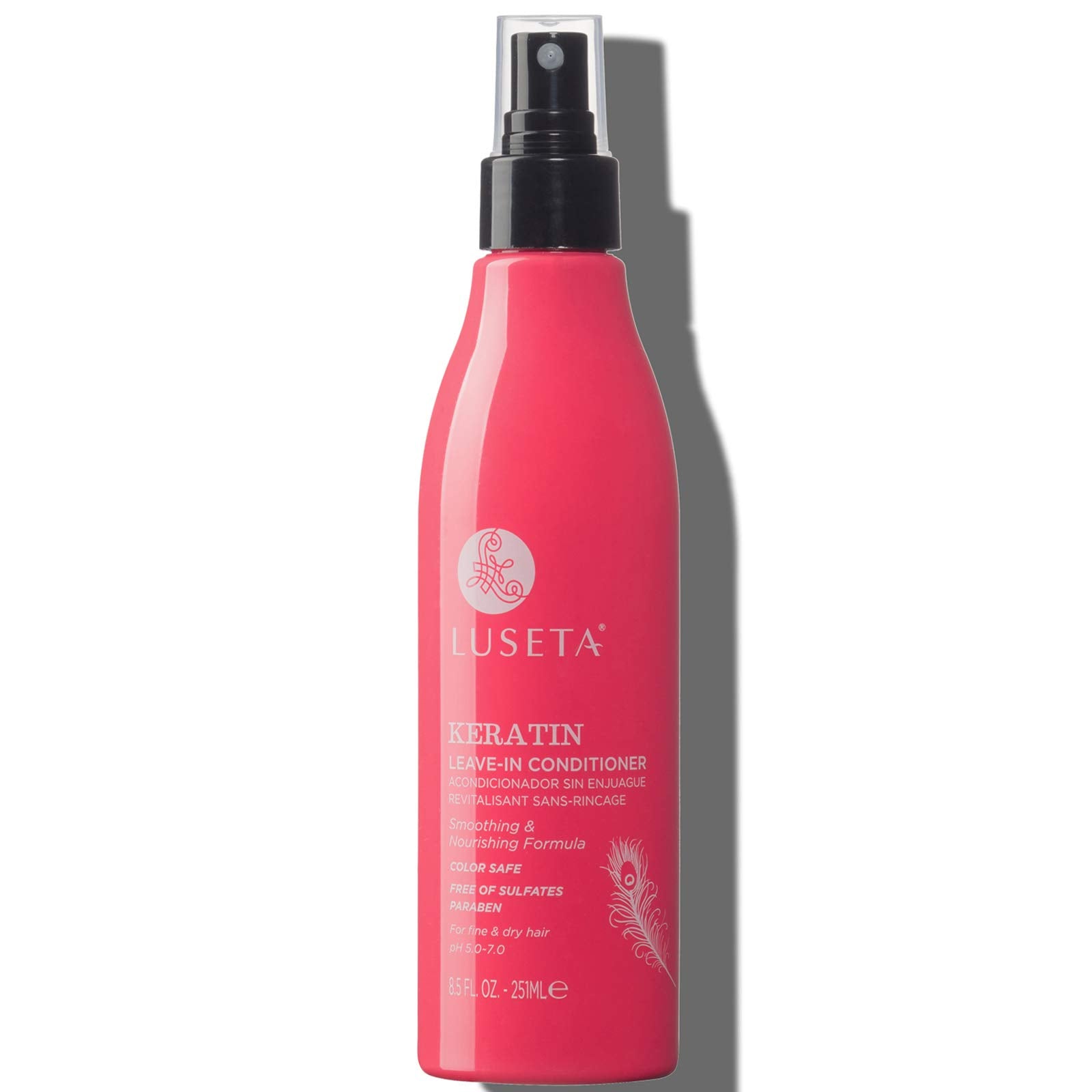 Luseta Keratin Leave-In Conditioner bottle front view for nourished, frizz-free hair