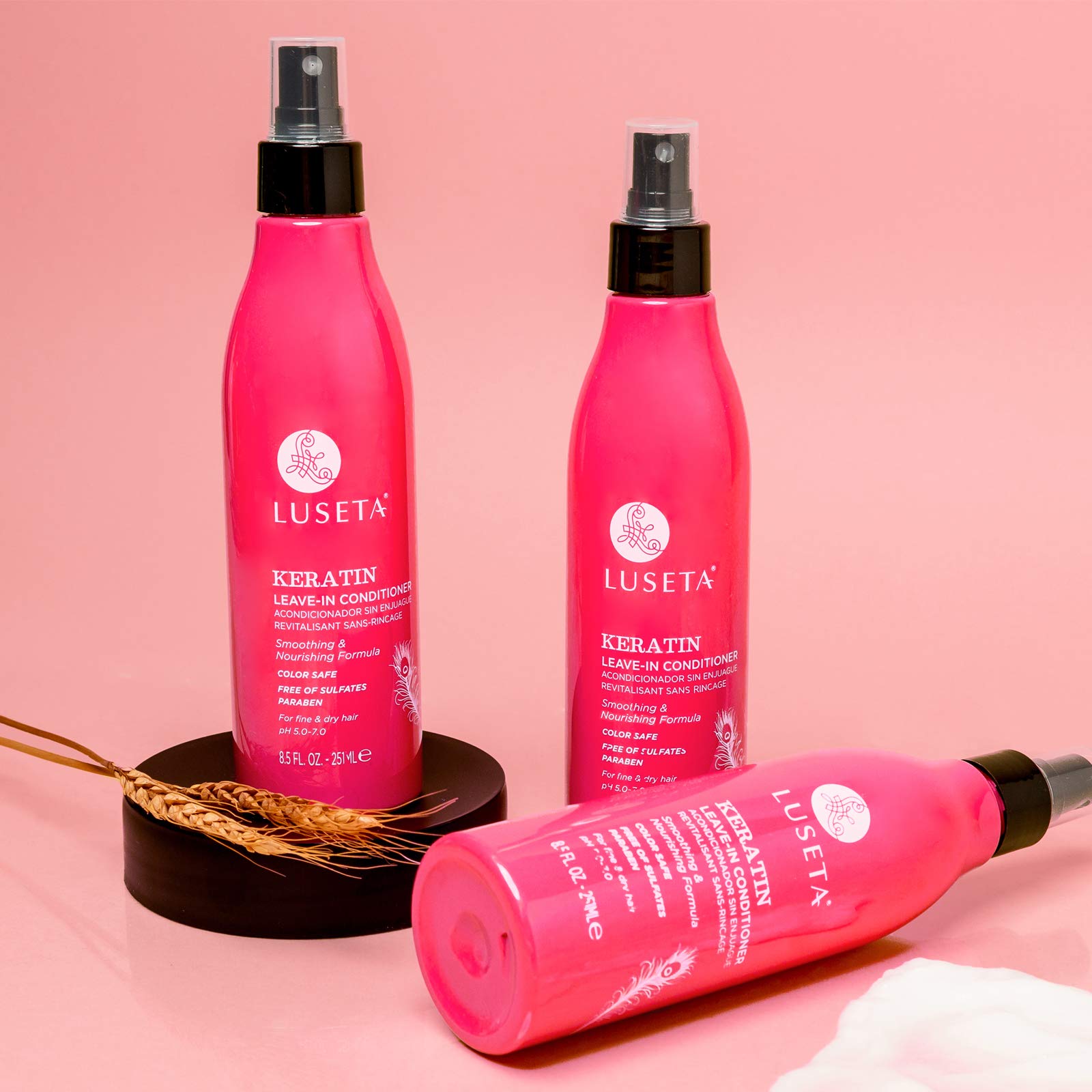 Luseta Keratin Leave-In Conditioner color-safe sulfate-free formula protects color-treated hair