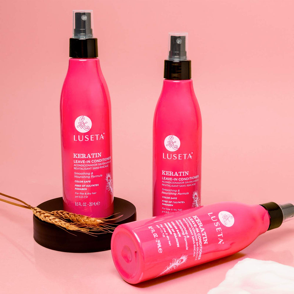 Luseta Keratin Leave-In Conditioner color-safe sulfate-free formula protects color-treated hair
