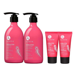 Luseta Keratin Shampoo full bottle delivering smooth shine for color-treated hair
